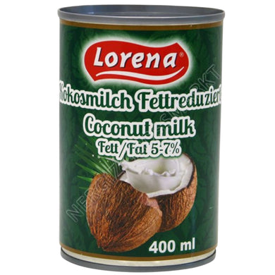 LORENA COCONUT MILK COCONUT MILK 24*400 ML CANS. FAT 5-7% GREEN