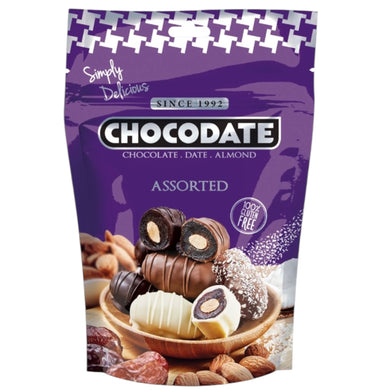 CHOCODATE ALMOND ASSORTED 24*90 G.