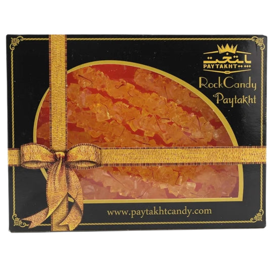 PAYTAKHT SUGAR CANDY ZAFARAN WITH STICK 200 G. YELLOW