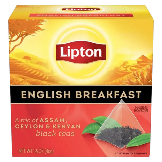 LIPTON BLACK TEA CEYLON & KENYAN ENGLISH BREAKFAST 12*34 G. 20 BAGS