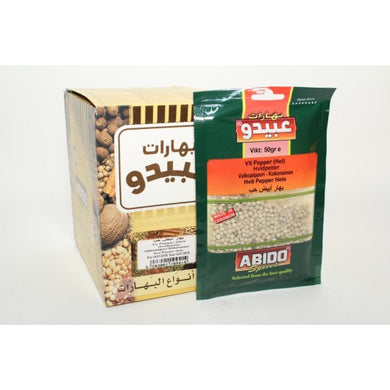 ABIDO WHITE PEPPER WHOLE 10*50 G.