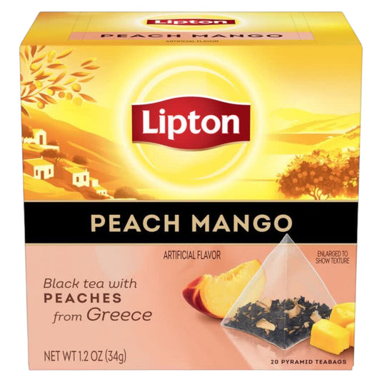 LIPTON BLACK TEA WITH PEACH MANGO 12*34 G. 20 BAGS
