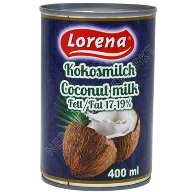 LORENA COCONUT MILK COCONUT MILK 24*400 ML CAN FAT 17-19% BLUE