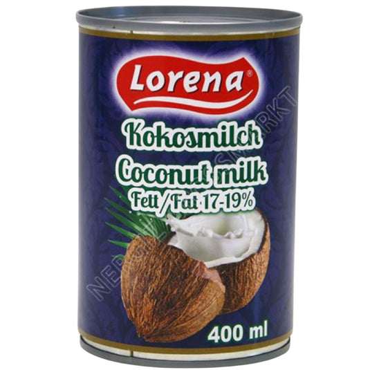 LORENA COCONUT MILK COCONUT MILK 24*400 ML CAN FAT 17-19% BLUE