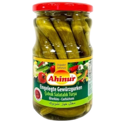 AHINUR CUBUK SALATALIK PICKLED CUCUMBERS 12*370 CC RED LEE