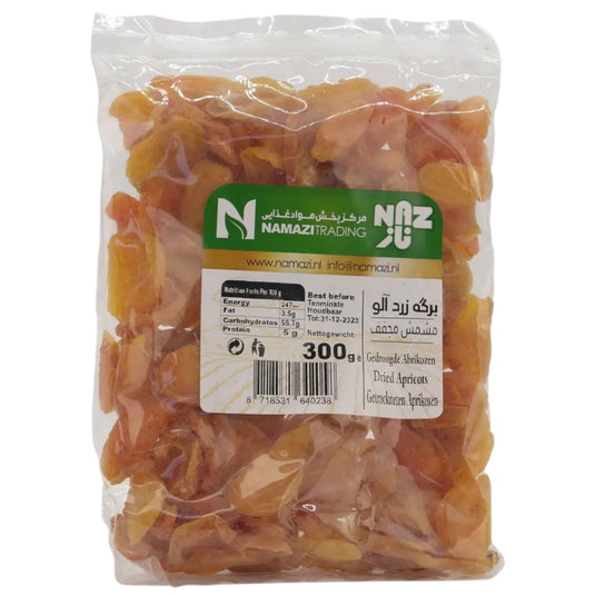 NAZ TØRRET ABRIKOSER 300 G. PS.