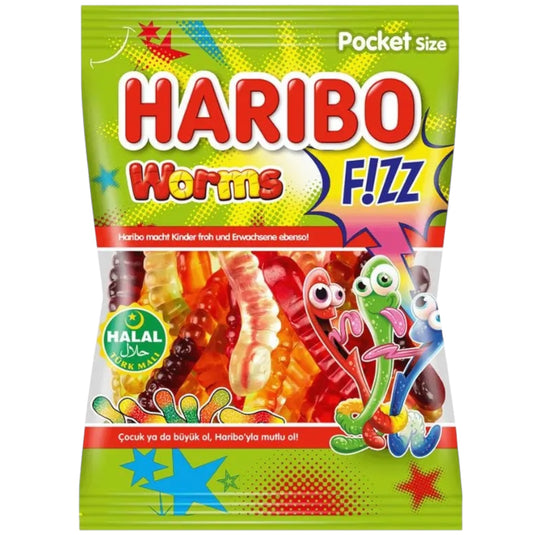 HARIBO WORMS FIZZ 30*80 G. HALAL
