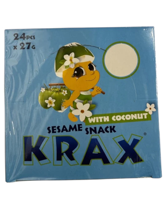 KRAX SESAME SNACKS MED KOKOS 24*27 G. BLÅ