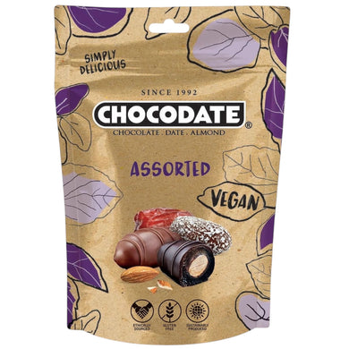 CHOCODATE ALMOND ASSORTED 24*80 G. VEGAN