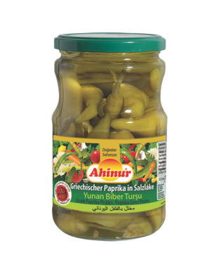 AHINUR YUNAN PEPPERS TURSU PICKLED MILD PEPPERS 12*720 CC GL.