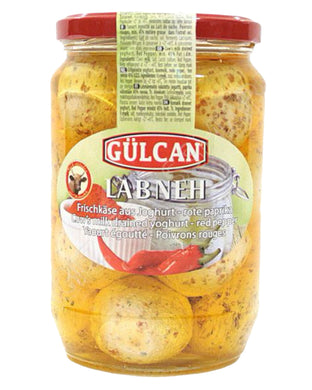 GULCAN LABNEH PEYNIR MED CHILI 12*425 G. GLAS RØD