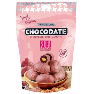CHOCODATE ALMOND RUBY CHOCOLATE 24*90 G.