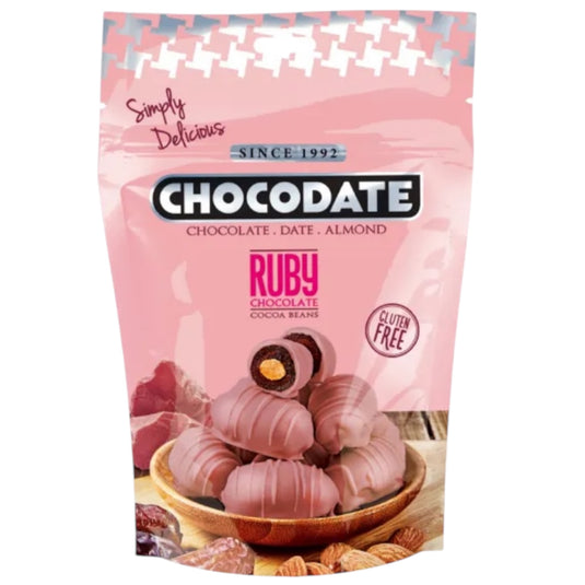 CHOCODATE ALMOND RUBY CHOCOLATE 24*90 G.