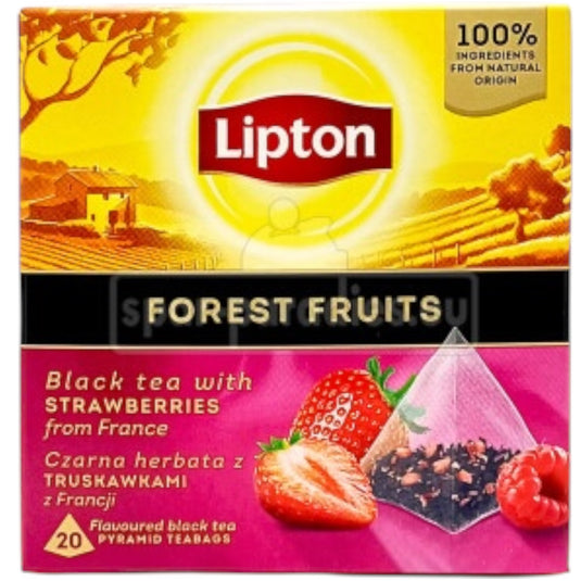 LIPTON BLACK TEA WITH STRAWBERRIES FOREST FRUITS 12*34 G. 20 BAGS