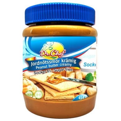 DR,. CHEF JORDNØDDER SMØR SUKKERFRI 12*454 G. BLÅ