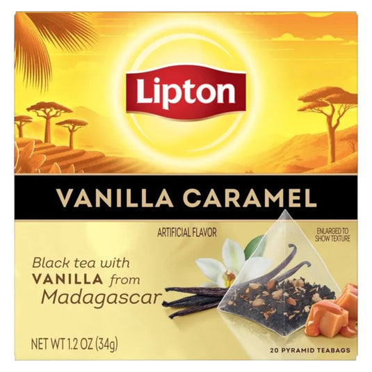 LIPTON BLACK TEA WITH VANILLA CARAMEL 12*34 G. 20 BAGS
