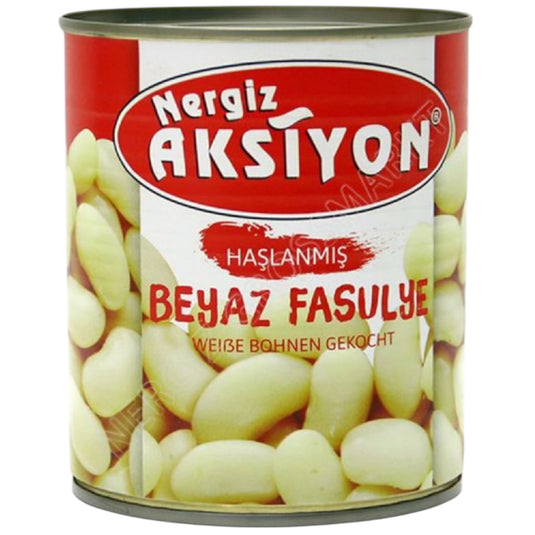NERGIZ AKSIYON HASLANMIS FASULYE COOKED WHITE BEANS 12*800 G. DS.