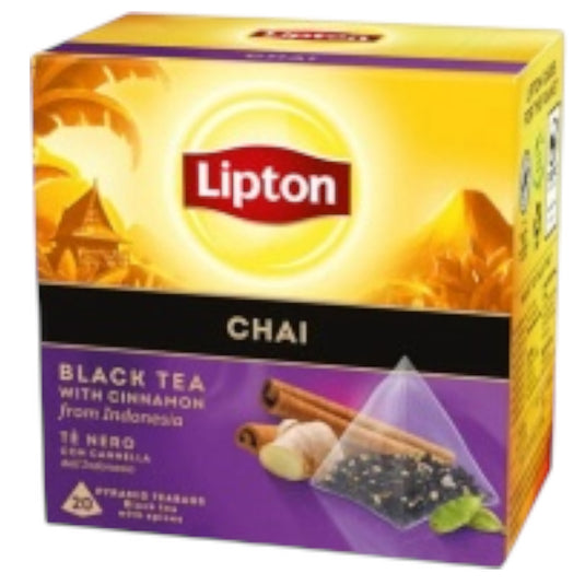 LIPTON BLACK TEA WITH CINNAMON CHAI 12*34 G. 20 BAGS