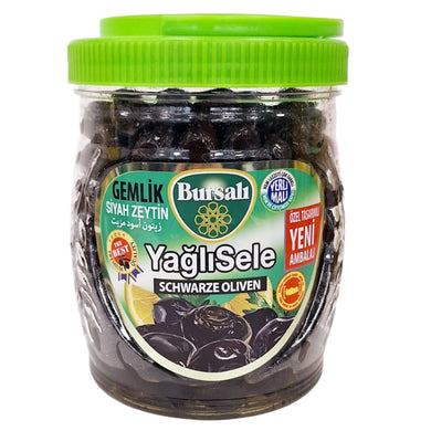 BURSALI GEMLIK YAGLI SELE ZEYTIN SORTE OLIVEN 6*700 G. PET GRØN LÅG
