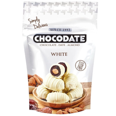CHOCODATE ALMOND WHITE 24*90 G.