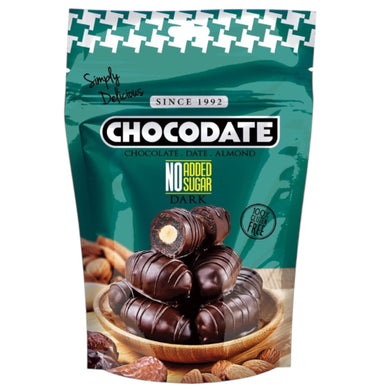 CHOCODATE ALMOND DARK NO ADDED SUGAR 24*90 G. NO SUGAR