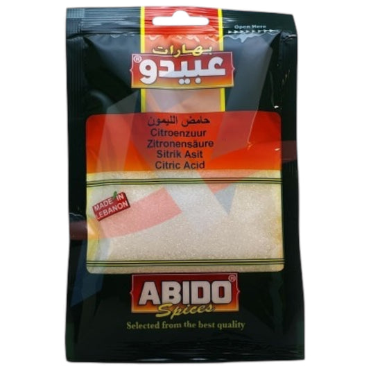 ABIDO CITRONPULVER GROV SORT 10*50 G.