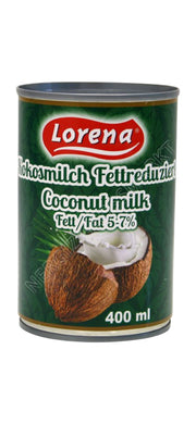 LORENA COCONUT MILK COCONUT MILK 24*400 ML CANS. FAT 5-7% GREEN