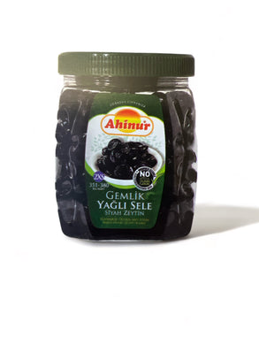 AHINUR YAGLI SELE ALIE BLACK OLIVE 6*700 G. PET GREEN LID