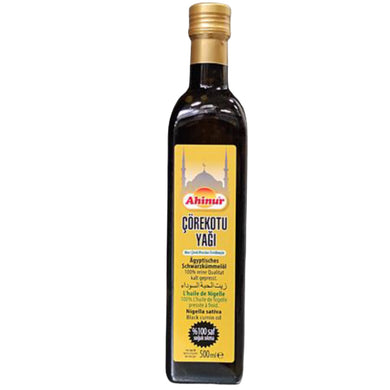 AHINUR COREKOTU YAGI SORT SPISKOMMUN FRØ OLIE 6*500 ML. GL.