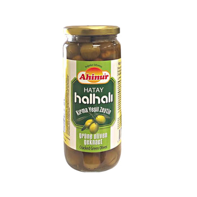 AHINUR HATAY HALHALI ZEYTIN CRUSHED GREEN OLIVES 12*500 G.
