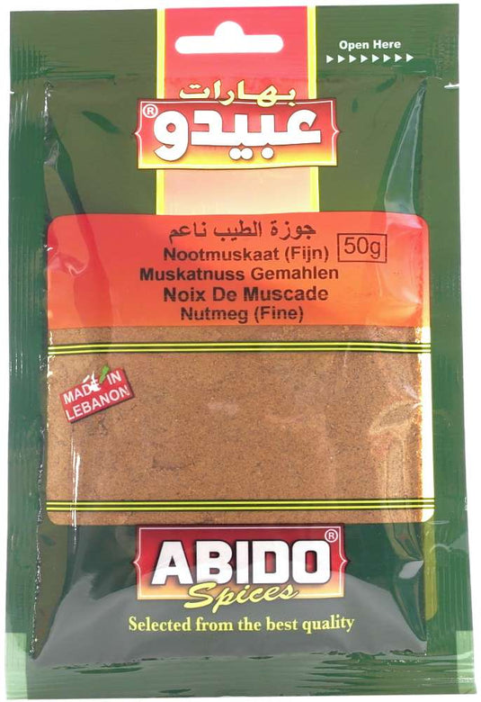ABIDO MUSKATNØD PULVER 10*50 G.